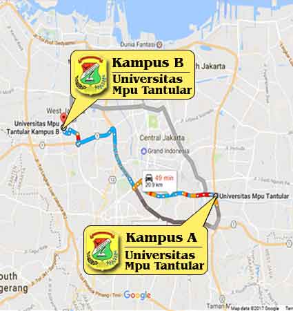 Campus Map & Location University of Mpu Tantular Jakarta B Nomor